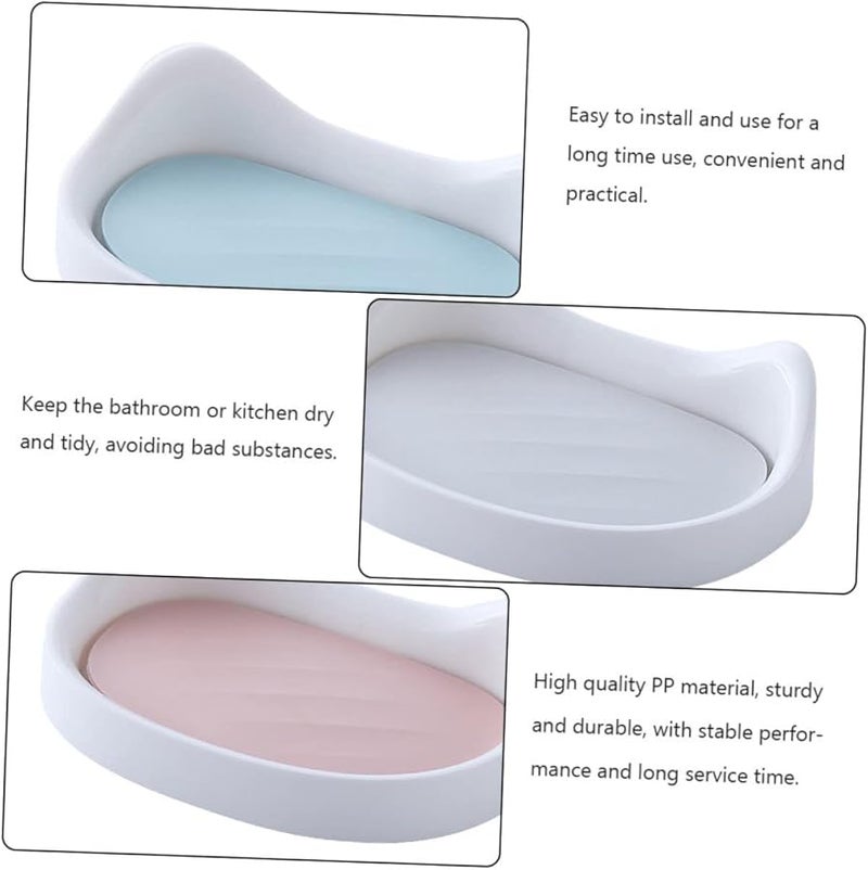 3Pcs Detachable Hanging Cat Shaped Soap Holder Wall Mounted Bathroom Storage Rack Random Color - Image 3