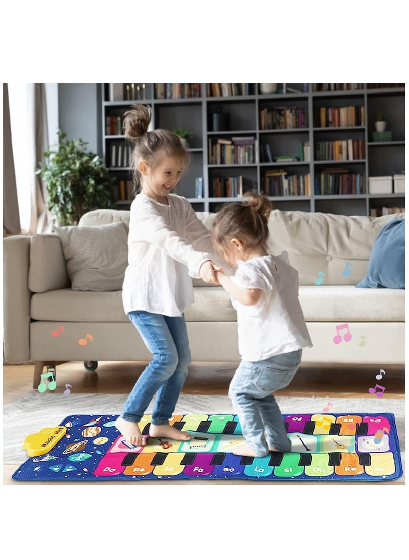 Baby Musical Mats with 42 Music Sounds, Kid Floor Piano Keyboard Dance Mat Animal Blanket Touch Playmat, Early Education Toys Gift for 1+ Years Old Toddlers Boys Girls