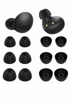 6 Pairs Silicone for Galaxy Buds 2 Ear Tips Earbuds, Soft Rubber Flexible Eartips Wing Fit in Case Compatible with Samsung / Plus, Anti-Slip, S/M/L 3 Size - Black