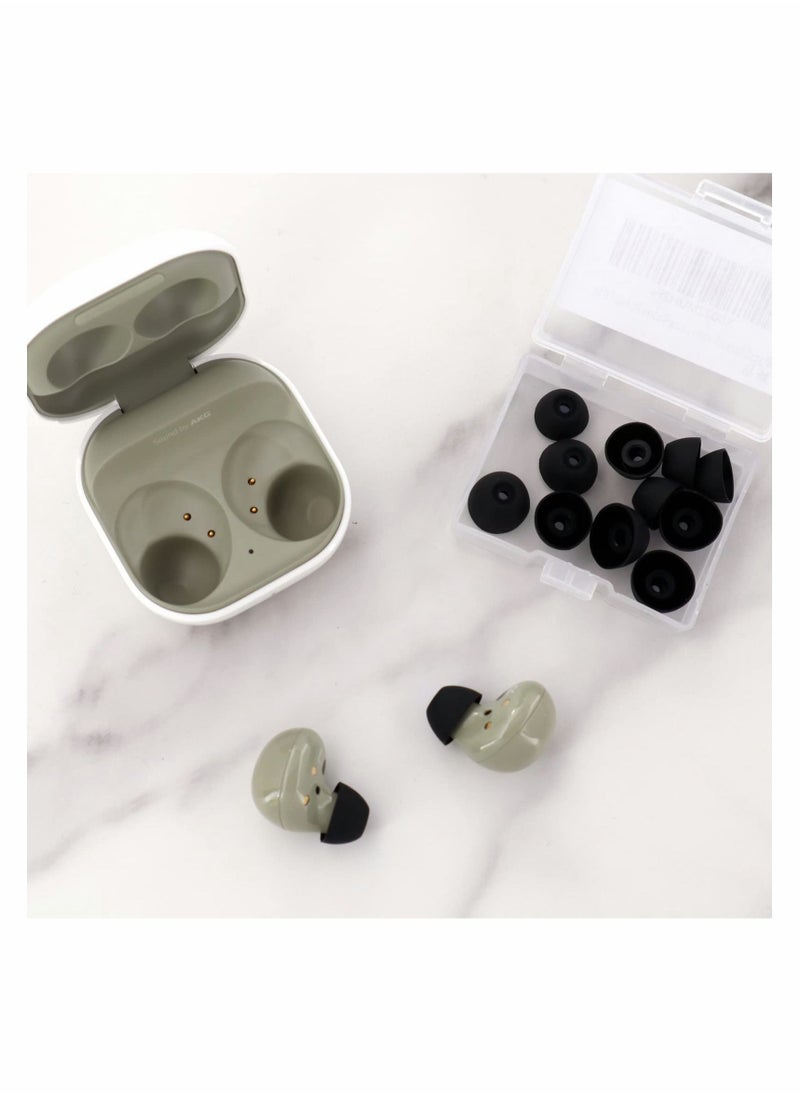 Y&D - 6 Pairs Silicone for Galaxy Buds 2 Ear Tips Earbuds, Soft Rubber Flexible Eartips Wing Fit in Case Compatible with Samsung / Plus, Anti-Slip, S/M/L 3 Size - Black - Image 1