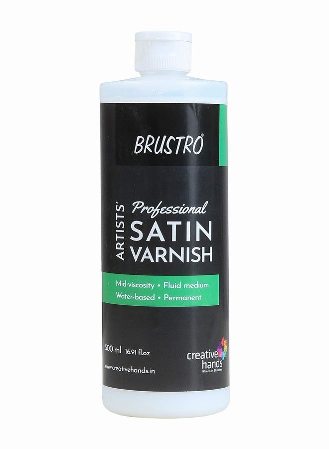 Brustro Artist's Professional Liquid Varnish|500ml|Satin Finish| Apply with Brush |Perfect Coating on Acrylic Painting,Non-Yellowing,Transparent,Canvas,Paper, Artwork Protection.
