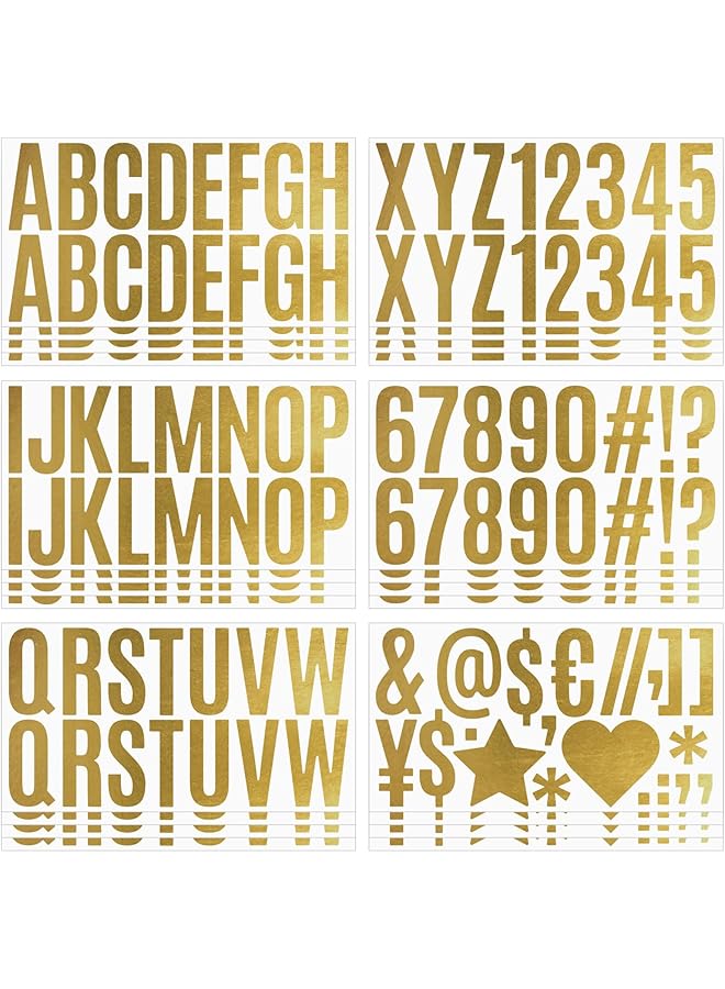 إيروريكس ملصقات حروف ذهبية 6 أوراق ملصقات حروف كبيرة 2.5 بوصة رقم أبجدي ملصق ذاتي اللصق للوحة الإعلانات وصندوق البريد وسجلات القصاصات وملصقات لوحة الملصقات والحرف اليدوية - Image 1