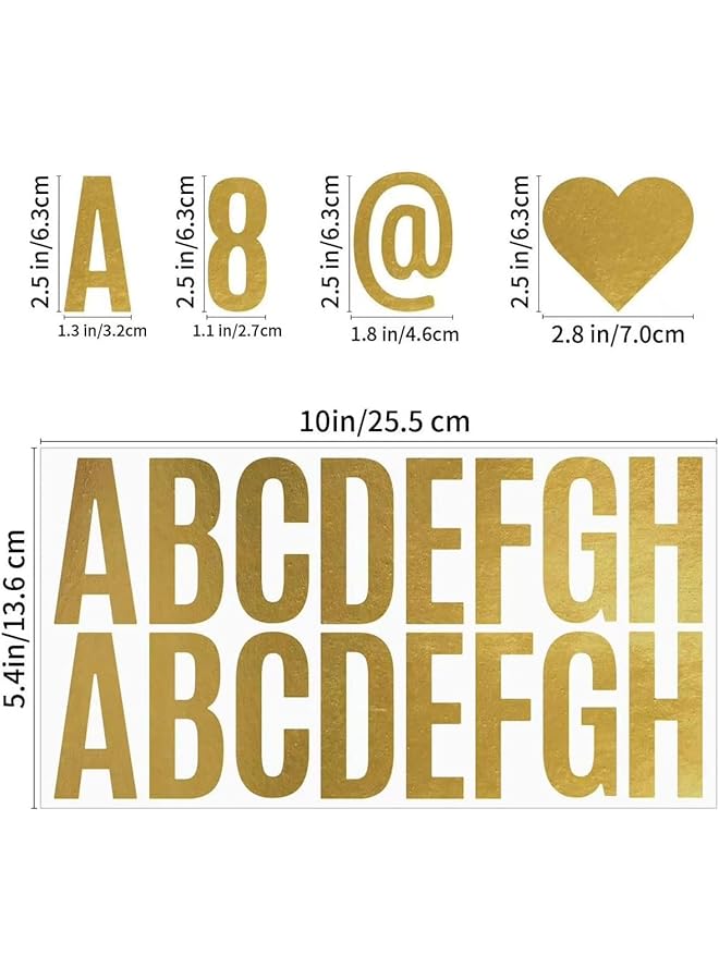 إيروريكس ملصقات حروف ذهبية 6 أوراق ملصقات حروف كبيرة 2.5 بوصة رقم أبجدي ملصق ذاتي اللصق للوحة الإعلانات وصندوق البريد وسجلات القصاصات وملصقات لوحة الملصقات والحرف اليدوية - Image 2