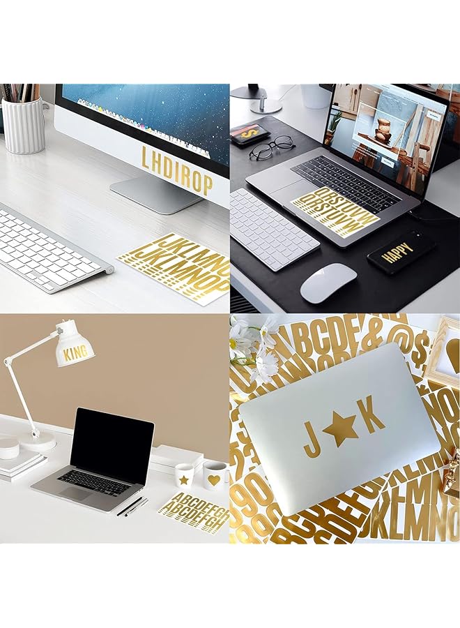 إيروريكس ملصقات حروف ذهبية 6 أوراق ملصقات حروف كبيرة 2.5 بوصة رقم أبجدي ملصق ذاتي اللصق للوحة الإعلانات وصندوق البريد وسجلات القصاصات وملصقات لوحة الملصقات والحرف اليدوية - Image 4