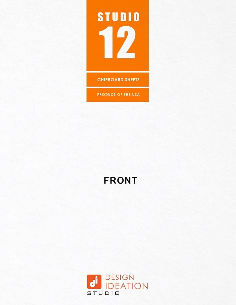 STUDIO 12 White Chipboard Sheets. Brand. (8.5" x 11") .022” Thickness. (12 Sheets) - Image 1