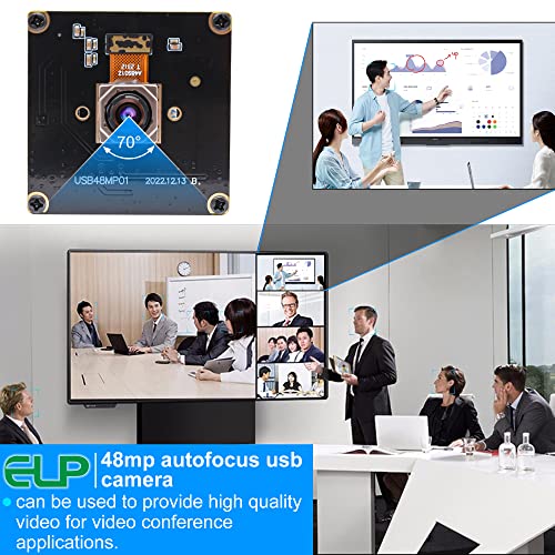 ELP 48MP Fast Autofocus USB Camera Module with 70degree No Distortion Lens for Computer Mini UVC USB2.0 Industrial Webcam Board 8000 * 6000 USB with Camera for Laptop PC Raspberry pi Jetson Nano - Image 5
