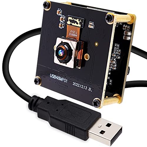 ELP 48MP Fast Autofocus USB Camera Module with 70degree No Distortion Lens for Computer Mini UVC USB2.0 Industrial Webcam Board 8000 * 6000 USB with Camera for Laptop PC Raspberry pi Jetson Nano - Image 1