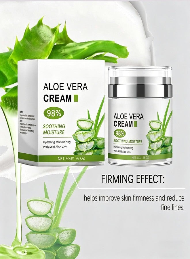 gcdat Aloe Vera Face Moisturizer with Airless Pump, 98% Aloe Vera Cream，Hydrating and Moisturizing for Dry Skin, Reducing Fine Lines, Soothing & Rapairing after Sun, 1.7 Fl. Oz - Image 5