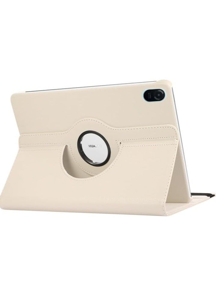 VKL Honor Pad 9 Pro 12.1 inch 2024 PU Leather Cover Sleep Wake Function 360 Rotating Stand Protective Shell For Honor Pad 9 Pro (White)  - Image 1