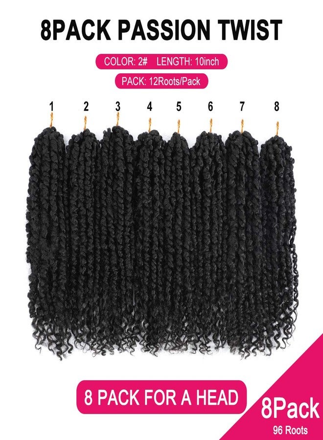 NAYOO Passion Twist Hair - 8 Packs 10 Inch Passion Twist Crochet Hair For Women, Crochet Pretwisted Curly Hair Passion Twists Synthetic Braiding Hair Extensions (10 Inch 8 Packs, 2) - Image 4