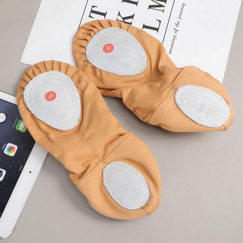 comfrt 1 Pair Ballet Dance Slippers Ballet Shoes Anti Slip Dance Shoes Yoga Shoes for Kids Adults Camel Size 45 - Image 3