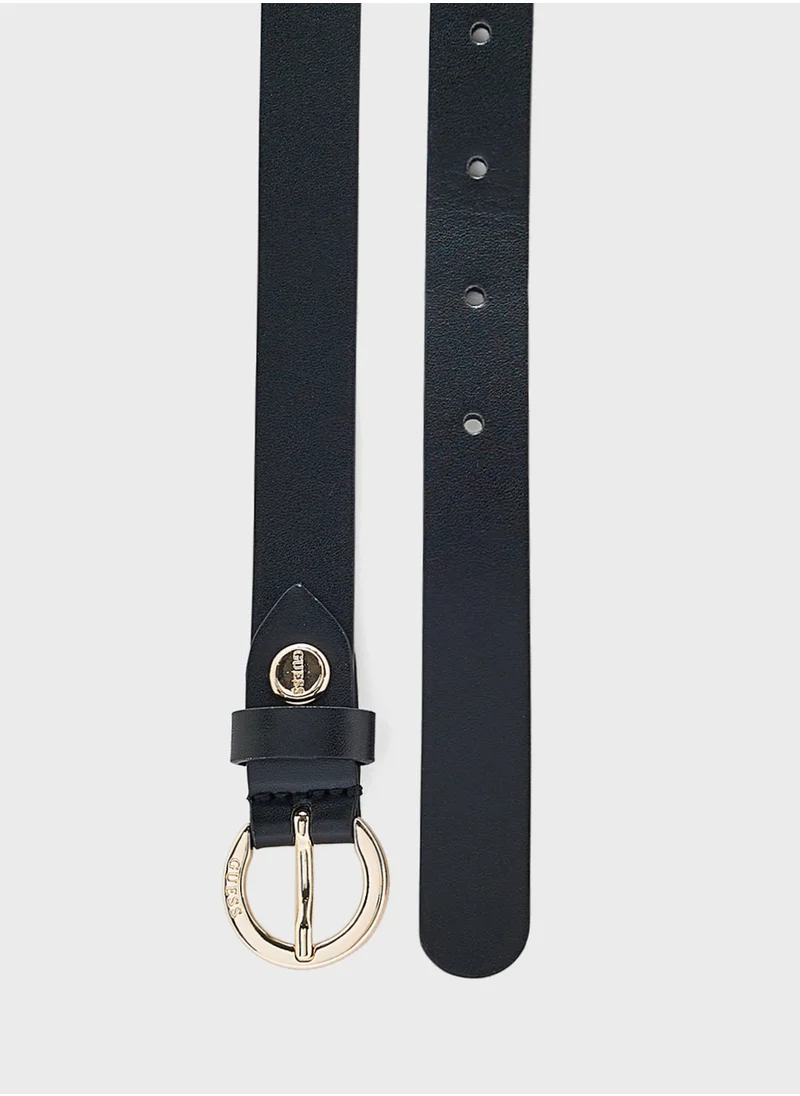 GUESS Logo Detailed Allocated Hole   Belt