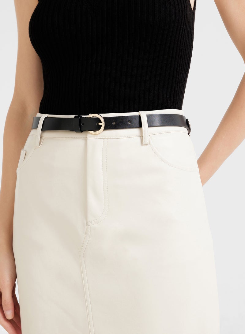 جس حزام بفتحات بتفاصيل شعار - Image 3