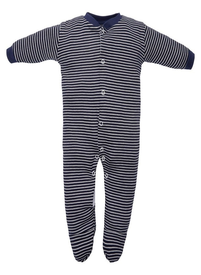 Magic Town® 100% Hosiery Cotton Unisex Romper for Kids and Infants Set of 3 (Navy Blue) (0-3 Months) - Image 3