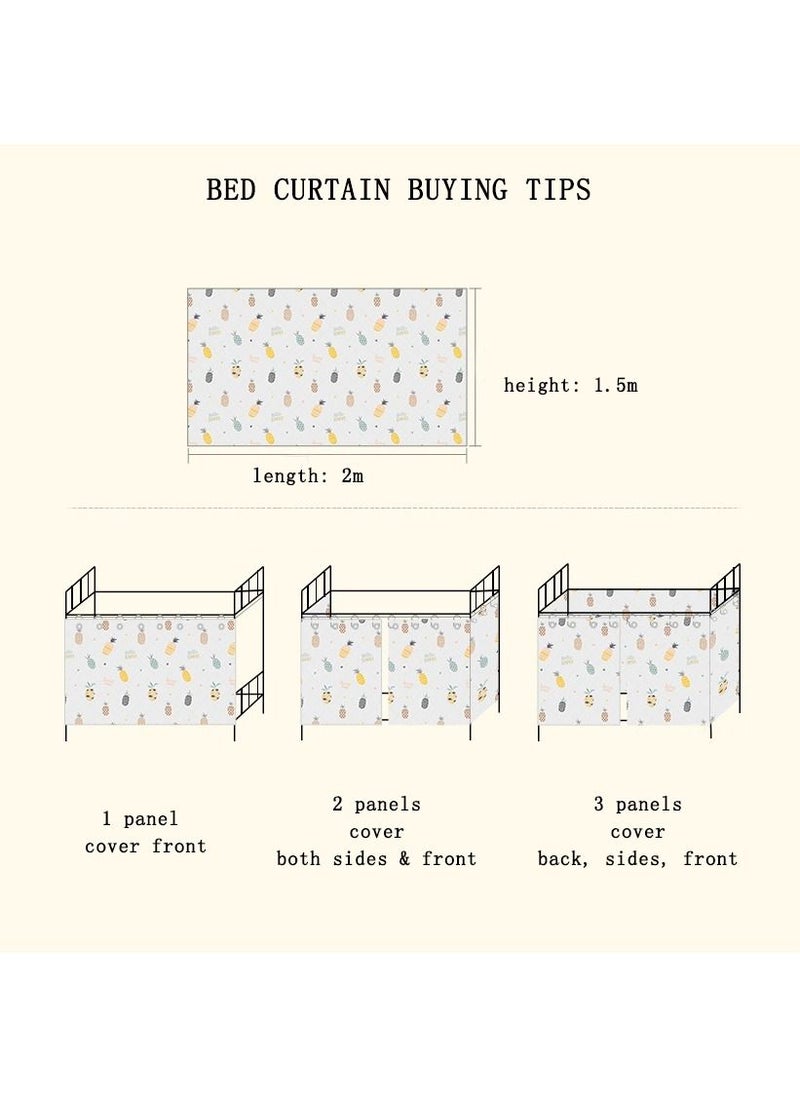 GOLDEN MILLION - Bunk Bed Curtains Canopy Blackout Privacy Cloth Net Underbed Curtains for Students Dormitory Single Bed Twin Bed Dorm Home - Image 1