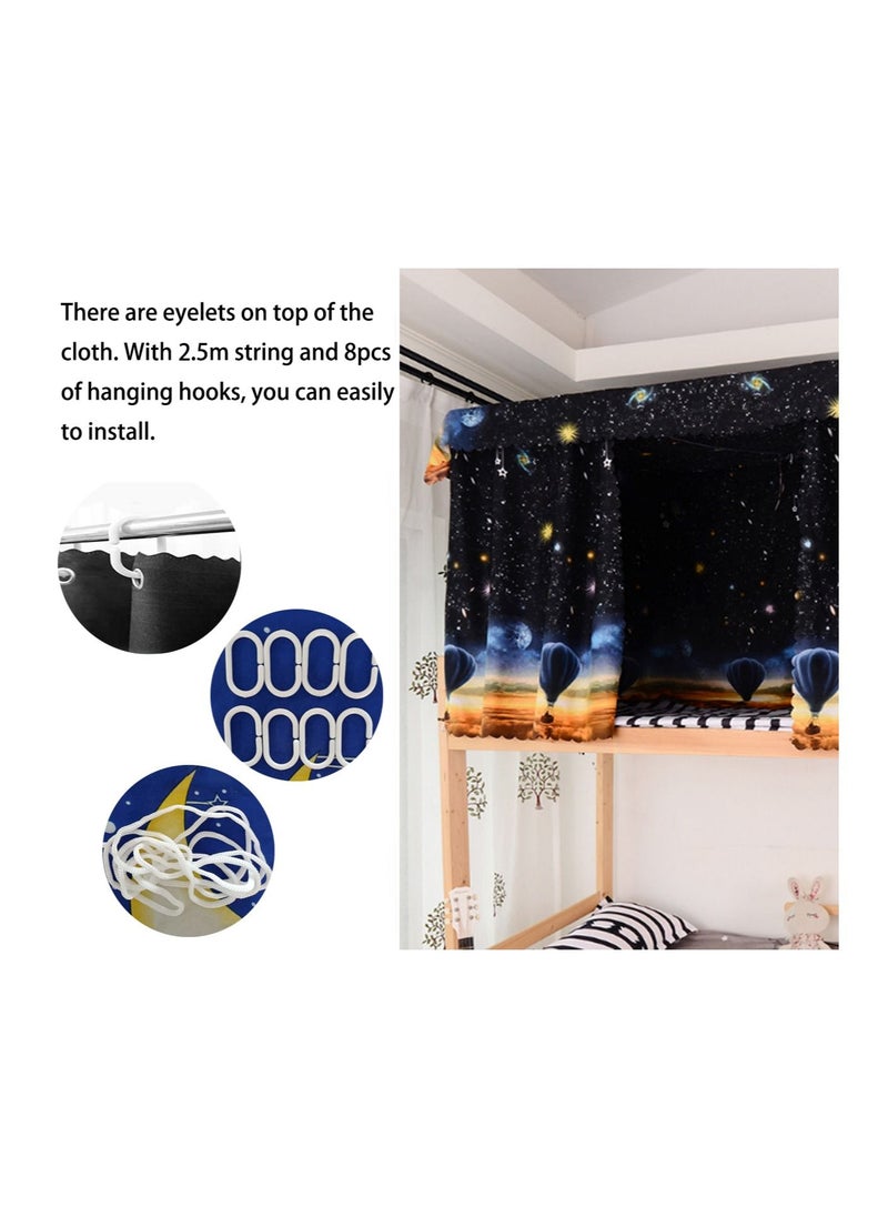 GOLDEN MILLION - Bunk Bed Curtains Canopy Blackout Privacy Cloth Net Underbed Curtains for Students Dormitory Single Bed Twin Bed Dorm Home - Image 1