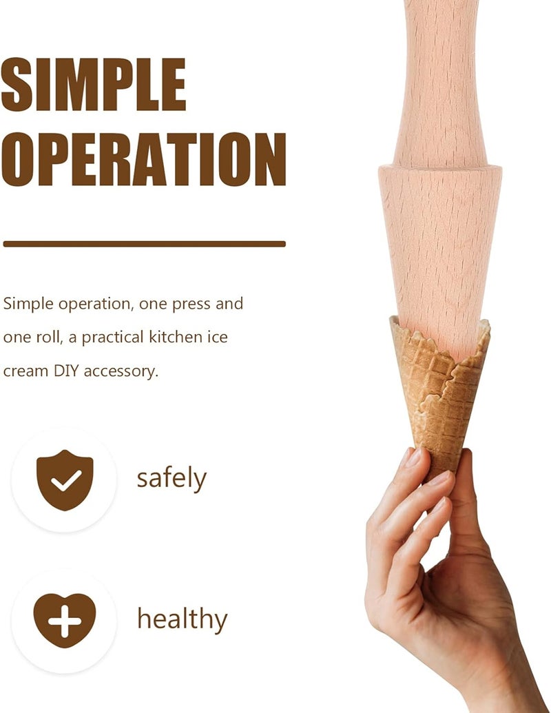 woobles Cone Krumkake Roller Pizzelle Roller Ice Cream Cone Mold Khaki - Image 5