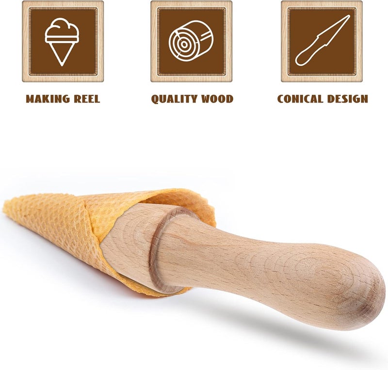woobles Cone Krumkake Roller Pizzelle Roller Ice Cream Cone Mold Khaki - Image 4