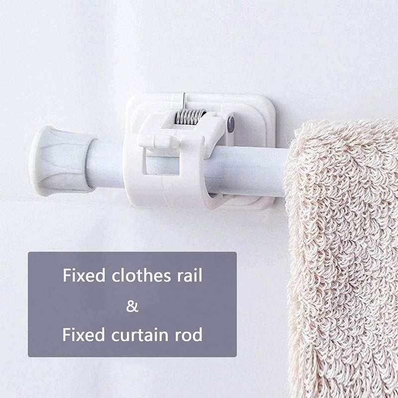PARABRAHMA Curtain Rod Holder Curtains Bracket Crossbar Hook Self Adhesive Rods Hanger No Drill Brackets Fixing Holders Wall Hooks and Fixings for Bathroom Kitchen Home Bathroom and Hotel Use 8 - Image 2