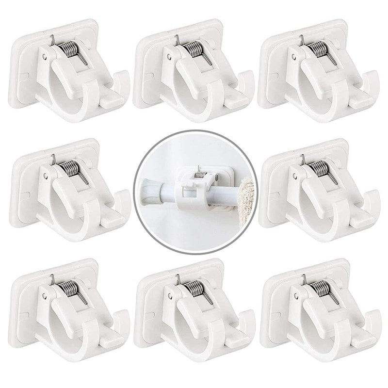 PARABRAHMA Curtain Rod Holder Curtains Bracket Crossbar Hook Self Adhesive Rods Hanger No Drill Brackets Fixing Holders Wall Hooks and Fixings for Bathroom Kitchen Home Bathroom and Hotel Use 8 - Image 1