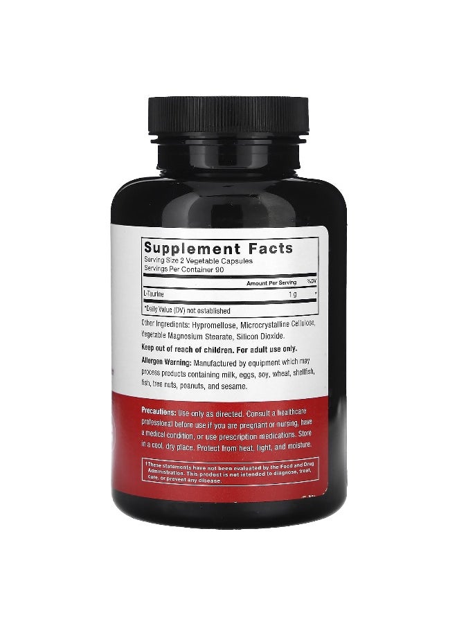 Force Factor Force Factor, L-Taurine, 500 mg, 180 Vegetable Capsules  - Image 2