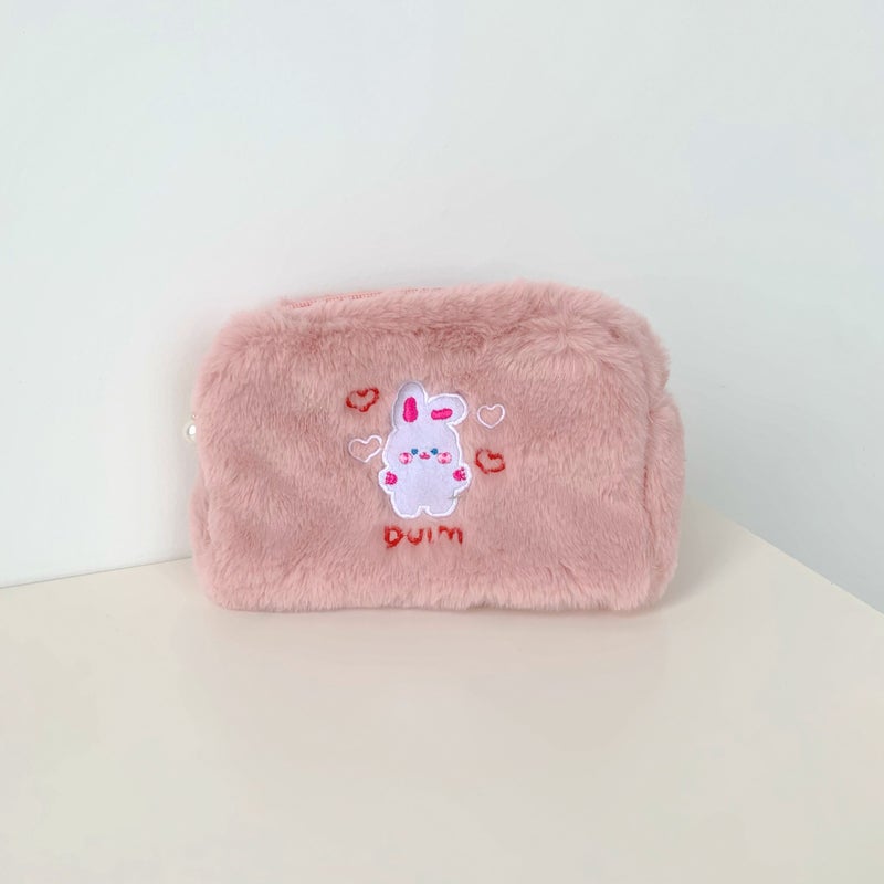 Stuffed Cosmetic Bag Ins Cute Bear Portable Storage Toiletry Bag Japanese And Korean Girls Large Capacity Embroidered Bag - Image 3