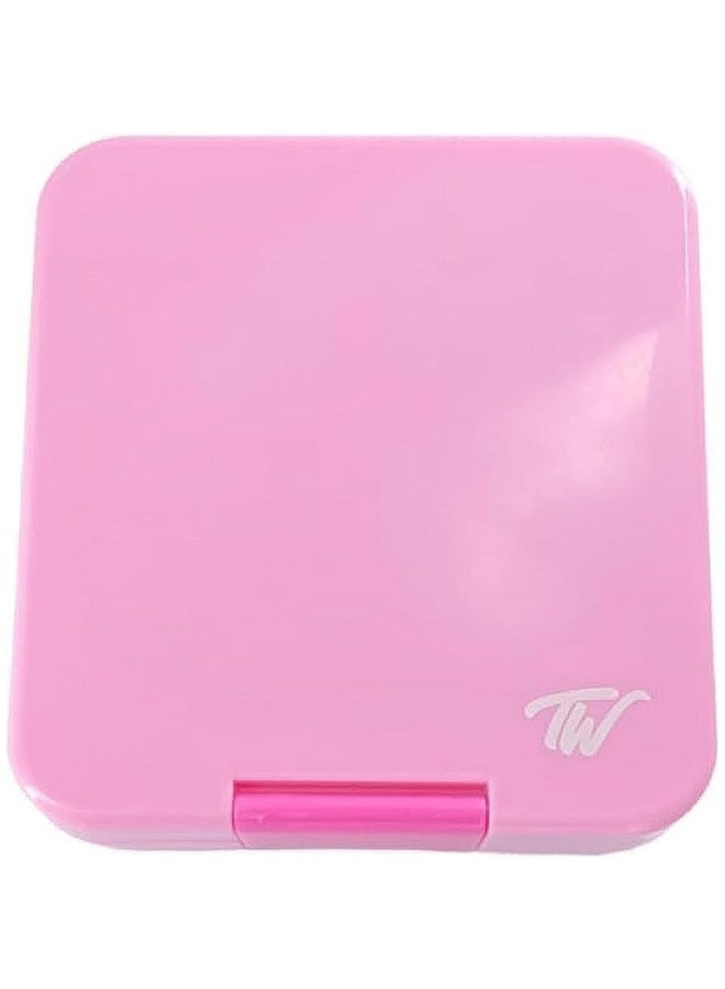 TINY WHEEL 3-Compartment Lightweight Mini Bento Lunch Box Pink 4 x 0.3 x 14.5 cm 8094 - Image 1