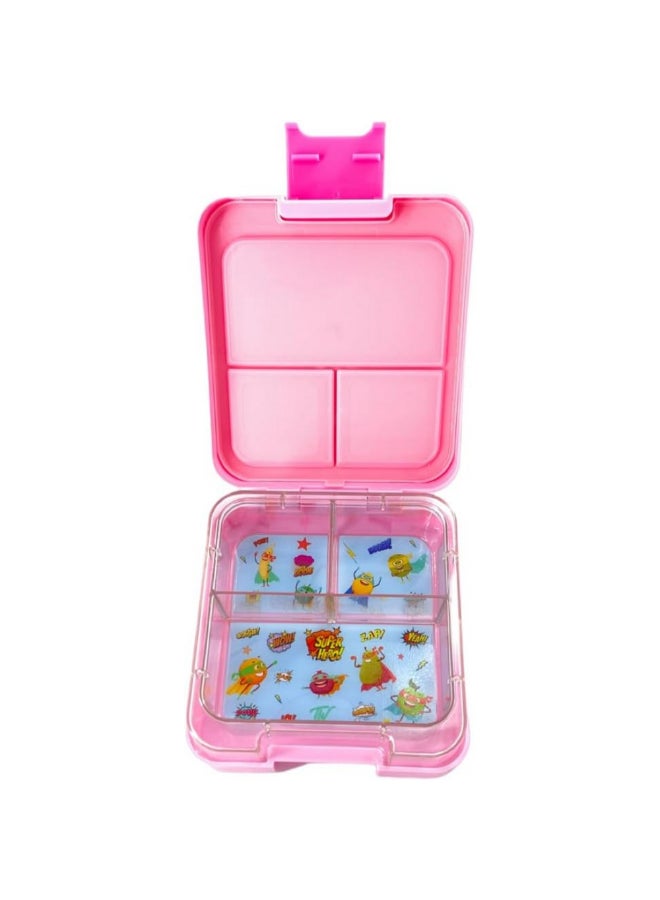 TINY WHEEL 3-Compartment Lightweight Mini Bento Lunch Box Pink 4 x 0.3 x 14.5 cm 8094 - Image 2