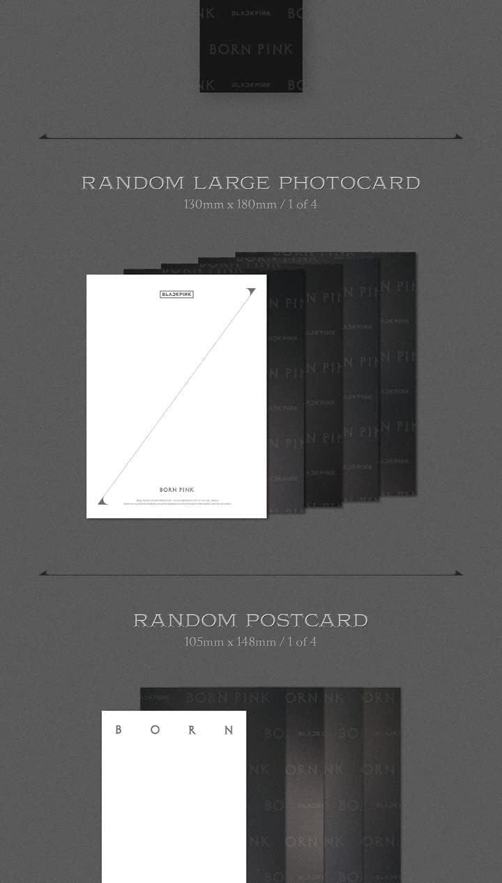 dreamus بلاكبينك ألبوم بورن بينك الثاني مجموعة صندوق نسخة سي دي + كتاب صور + ورقة كلمات أكورديون + بطاقة صور كبيرة + بطاقة بريدية + فيلم فوري + بطاقة سيلفي + تتبع (النسخة السوداء) - Image 5