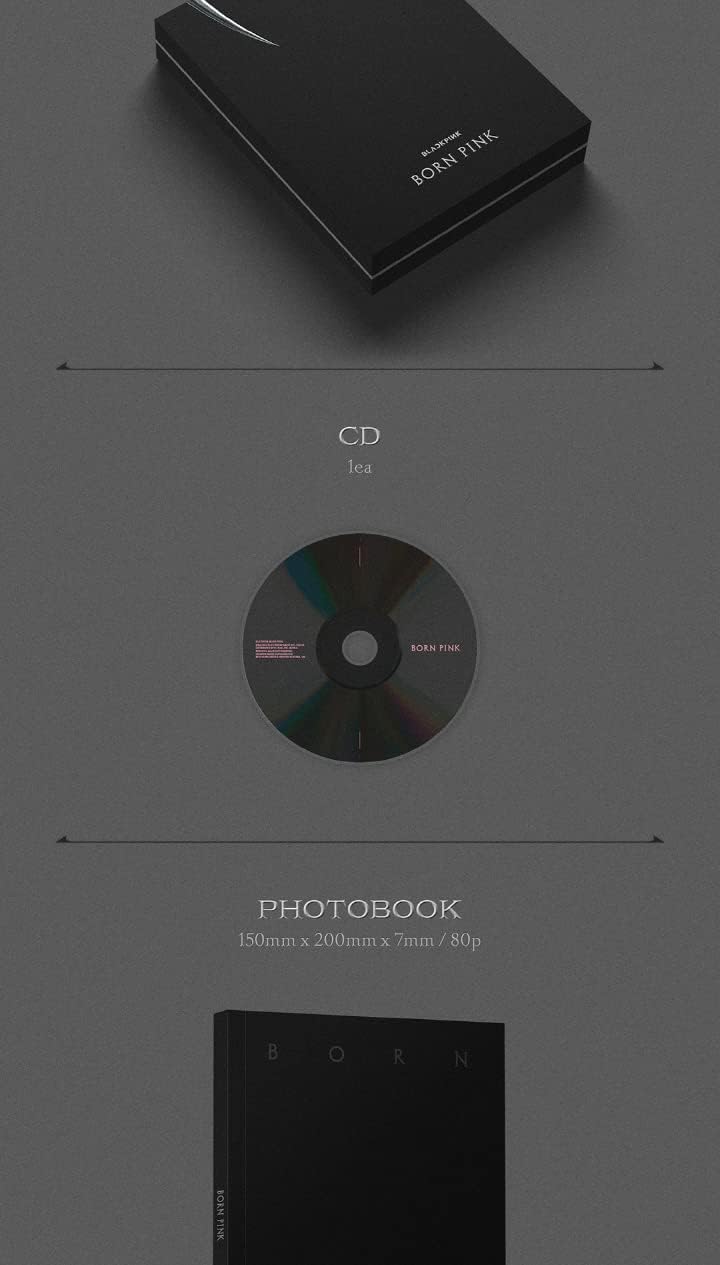 dreamus بلاكبينك ألبوم بورن بينك الثاني مجموعة صندوق نسخة سي دي + كتاب صور + ورقة كلمات أكورديون + بطاقة صور كبيرة + بطاقة بريدية + فيلم فوري + بطاقة سيلفي + تتبع (النسخة السوداء) - Image 3