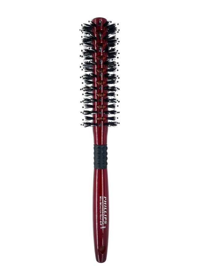 Phillips Brush Mini Monster Vent 6 Poly-Tipped Professional Hair Brush (2” Diameter Barrel) - Vented Blowout Hairbrush with Nylon Reinforced Boar Hair Bristles, Beech Wood Handle with Rubber Grip - Image 1