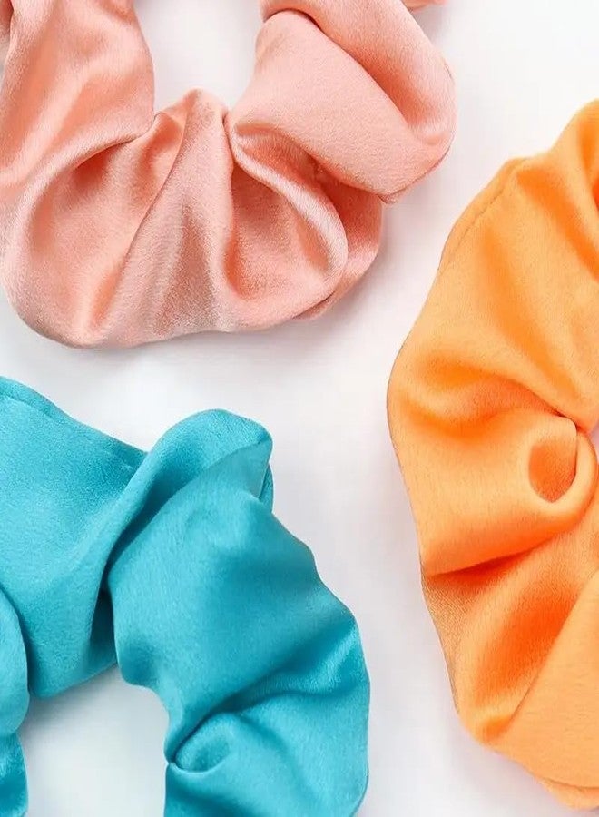GITGRNTH 12 PCS | Satin Scrunchies for Women/Girls | Anti-Hair-Breakage Hair Ties, Silk Scrunchy For Women, Best Gift for Sister, Friend, Mom | (Multi color) (Silk(12) + Skinny(12)) - Image 4