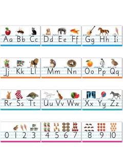 Zonon Alphabet Bulletin Board Set Manuscript Abc Number Line Wall Decorations For Pre School Kindergarten Classroom Playroom Bedroom Nursery Decorations For Children Kids Teens Including Numbers 010  - Image 1