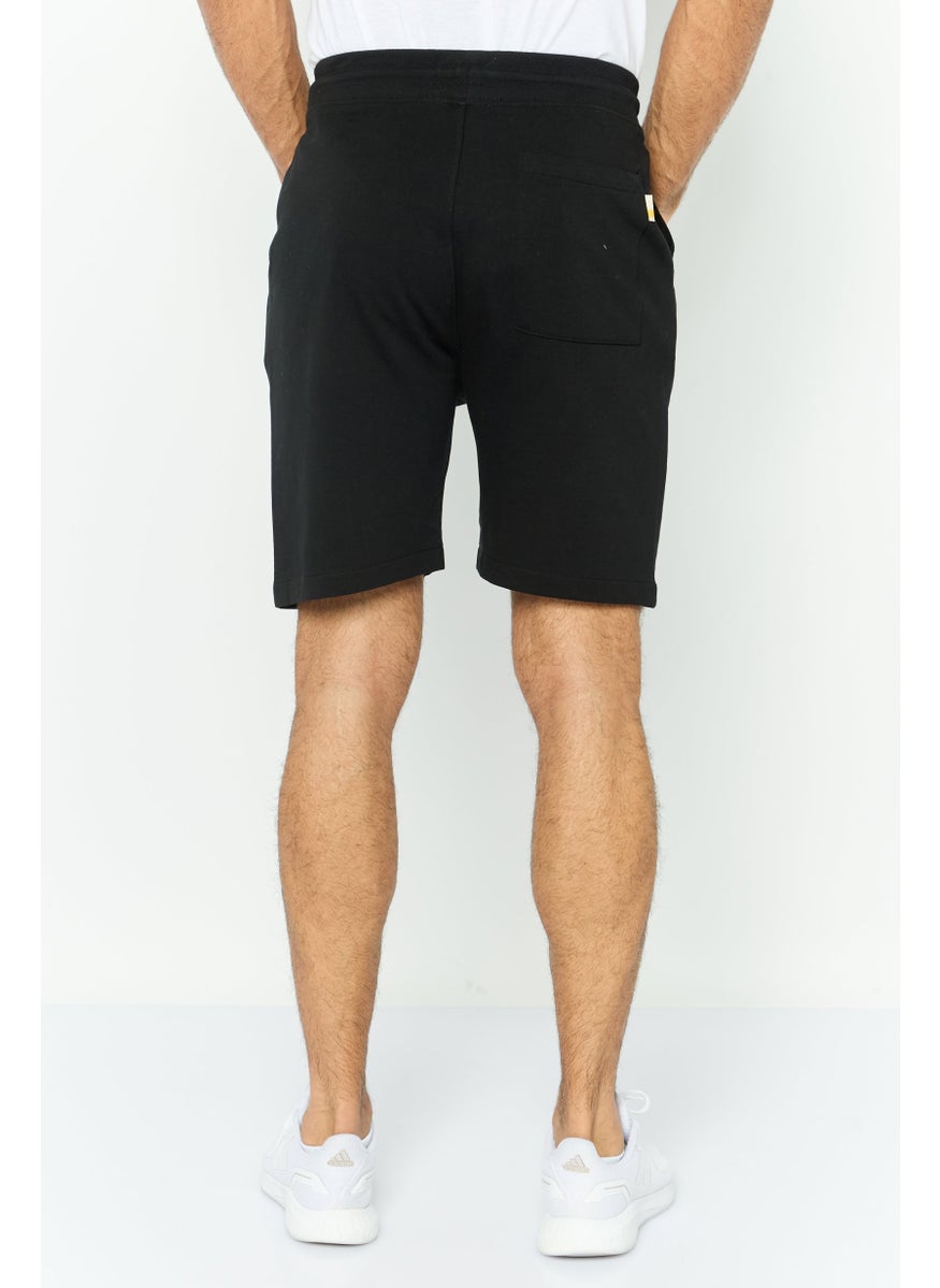 Gazzarrini - Men Printed Drawstring Basic Shorts, Black - Image 1