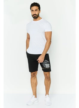 Gazzarrini Men Printed Drawstring Basic Shorts, Black  - Image 4