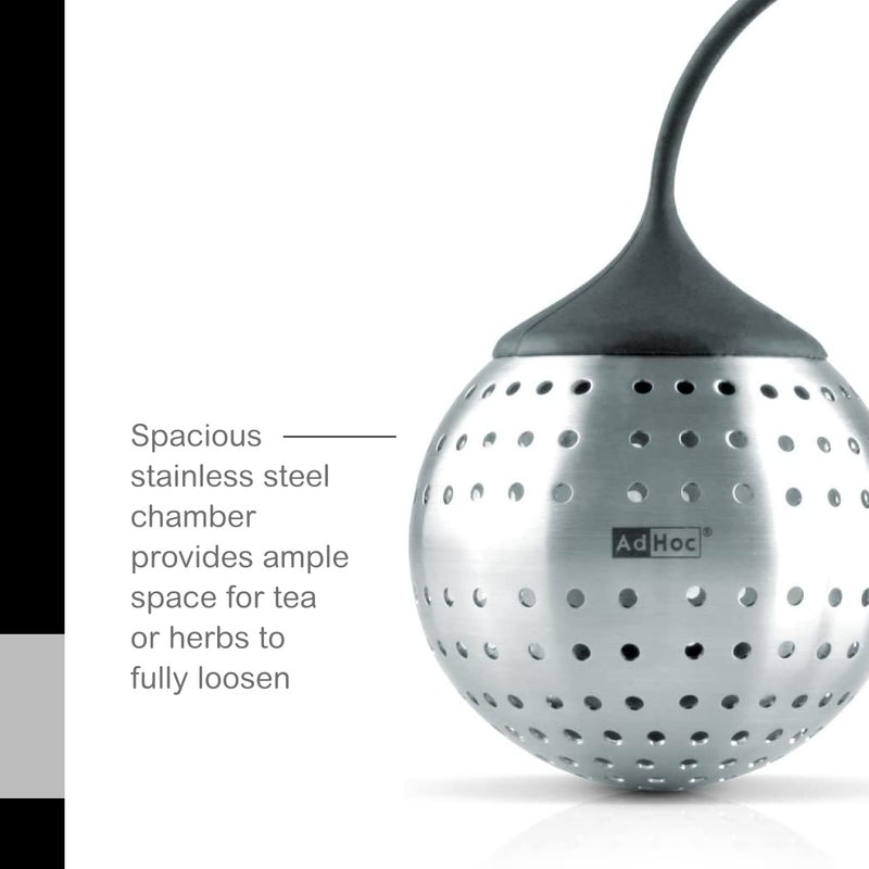 AdHoc Spice Bomb Spice Infuser - Kitchen Accessory for Large-Leaved Herbs & Tea - Stainless Steel Infuser Insert with Silicone Clasp & Arm - Essential Strainer for Easy Spice Infusion - Image 4