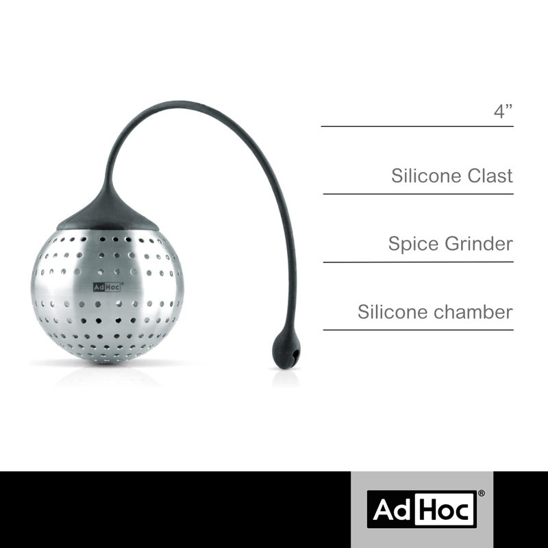 AdHoc Spice Bomb Spice Infuser - Kitchen Accessory for Large-Leaved Herbs & Tea - Stainless Steel Infuser Insert with Silicone Clasp & Arm - Essential Strainer for Easy Spice Infusion - Image 2