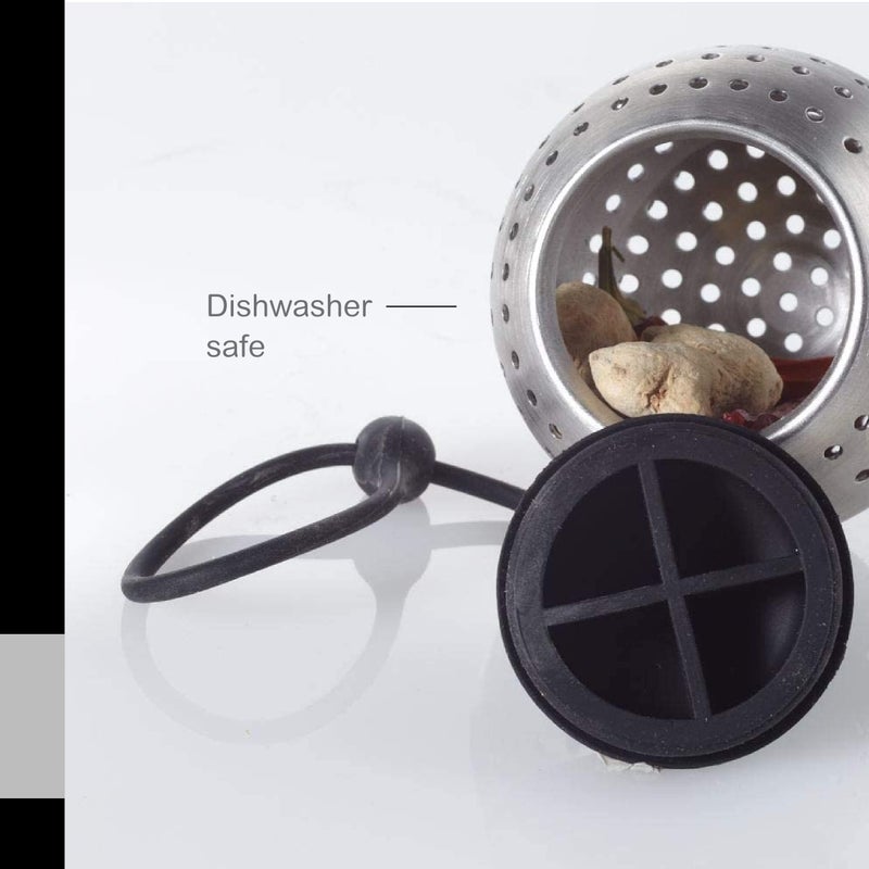 AdHoc Spice Bomb Spice Infuser - Kitchen Accessory for Large-Leaved Herbs & Tea - Stainless Steel Infuser Insert with Silicone Clasp & Arm - Essential Strainer for Easy Spice Infusion - Image 5