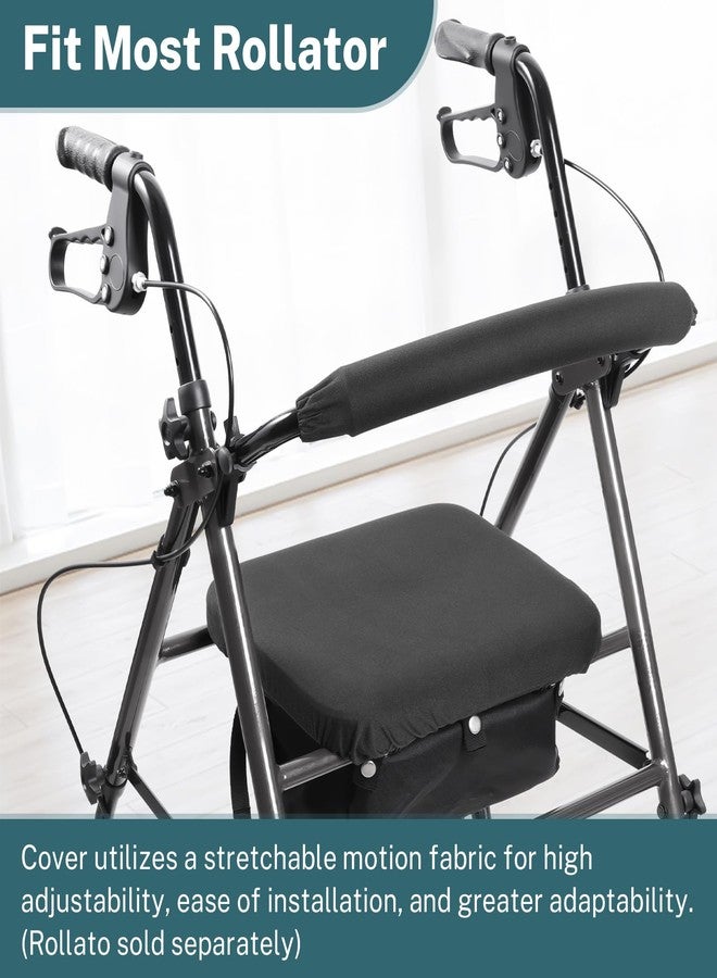 KUAZIDAR Rollator Walker Cover - Rollator Walkers Seat and Backrest Covers, Removable and Washable, Rollator Walker Cushion, 1 Count, Black - Image 2