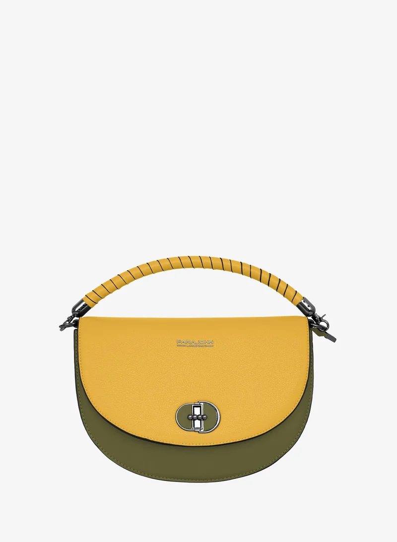 Parajohn Parajohn London Ladies Half-Moon Crossbody Handbag With Elegant Top Handle Green