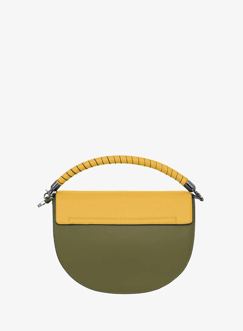 Parajohn Parajohn London Ladies Half-Moon Crossbody Handbag With Elegant Top Handle Green