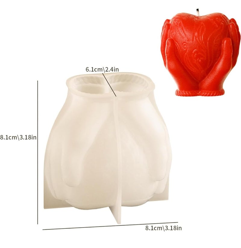 HUSAINI MART Multicolour 2 Piece Heart Bear Silicone Candle Mold Set Elegant Reusable Molds for Wax Resin and Soap Crafts - Image 2