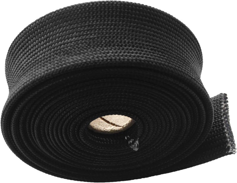 LEDAUT Fiberglass Heat Wrap Wire Shield Sleeve- 1" IDX 10' Adjustable Black Exhaust Heat Shield Spark Plug Wire For Car&Auto Wire Loom Brake Line Cable - Image 4