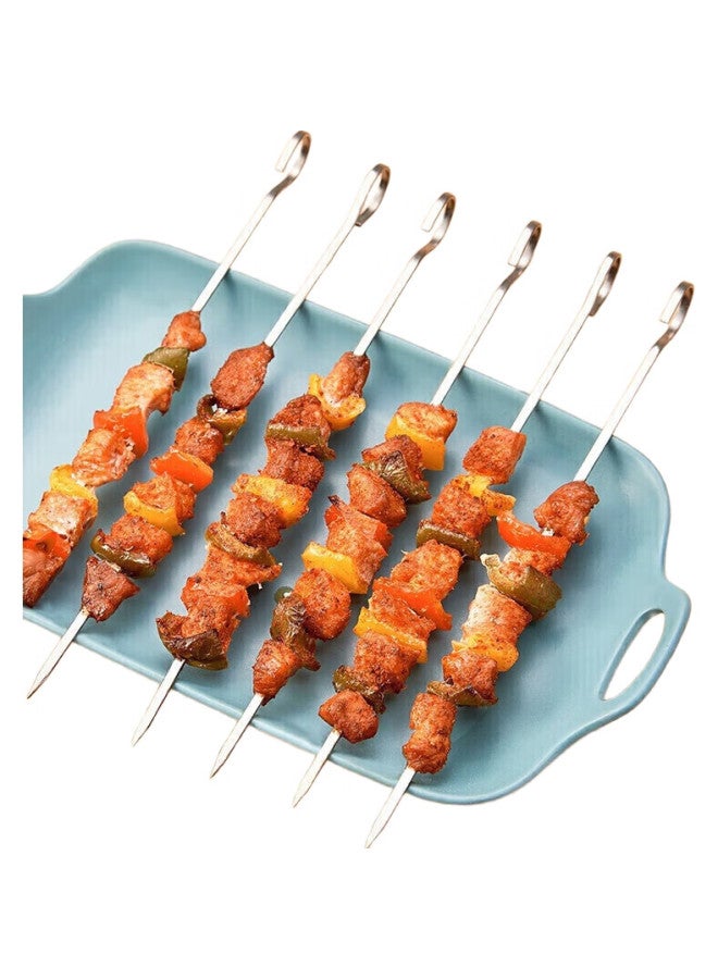Suncojia 304 Stainless Steel Barbecue Skewers, Oven-Use Barbecue Skewers, Grilling Needles, Kebab Skewers, Meat Skewers, Barbecue Needles, Lamb Kebab Skewers, 30 Pieces - Image 3