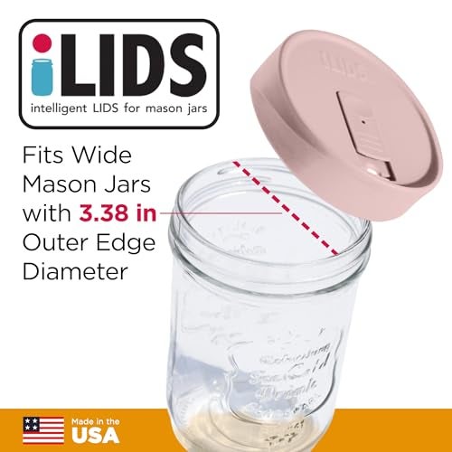 iLIDS DL-W-PP2 Mason Jar Lid, Pack of 2, Pale Pink - Image 2