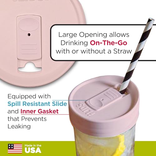 iLIDS DL-W-PP2 Mason Jar Lid, Pack of 2, Pale Pink - Image 3