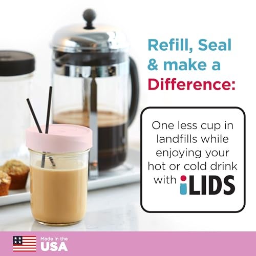 iLIDS DL-W-PP2 Mason Jar Lid, Pack of 2, Pale Pink - Image 4