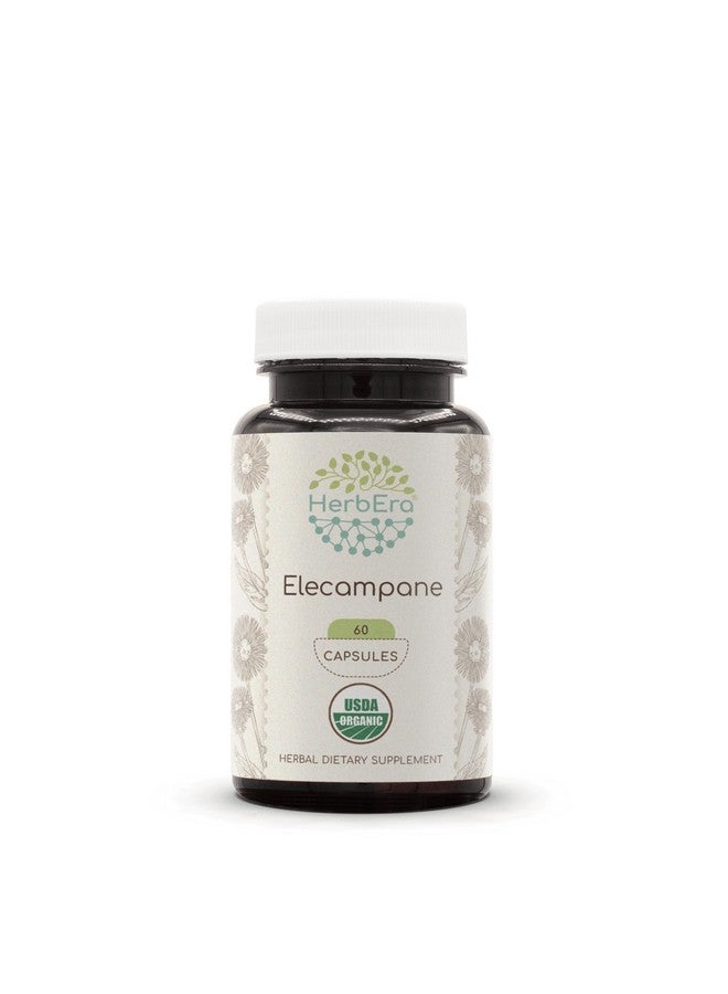 HerbEra Elecampane 60 USDA Organic Capsules, 500 mg, Made with Elecampane (Inula Helenium) Dried Root (60 Capsules) - Image 1