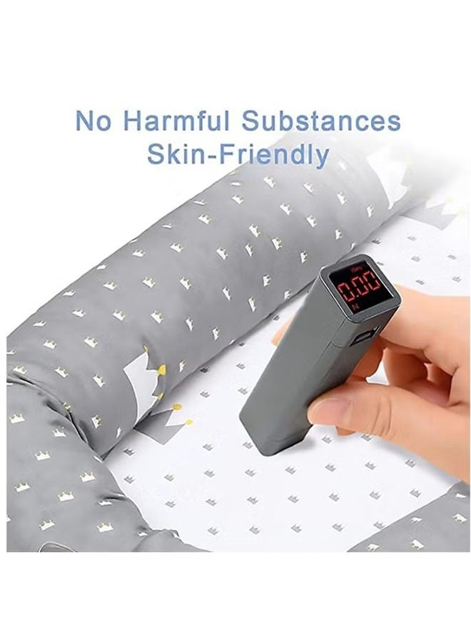 Baby Lounger for Newborn 0-24 Months, Foldable Infant Nest Pillow with Soft Memory Foam Mat, Cover with Adorable Pattern, Converts to Backpack for Easy Travel (White)  - Image 5