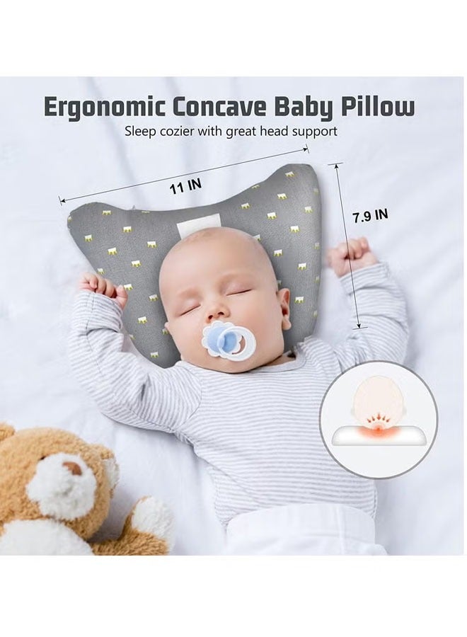 Baby Lounger for Newborn 0-24 Months, Foldable Infant Nest Pillow with Soft Memory Foam Mat, Cover with Adorable Pattern, Converts to Backpack for Easy Travel (White)  - Image 4